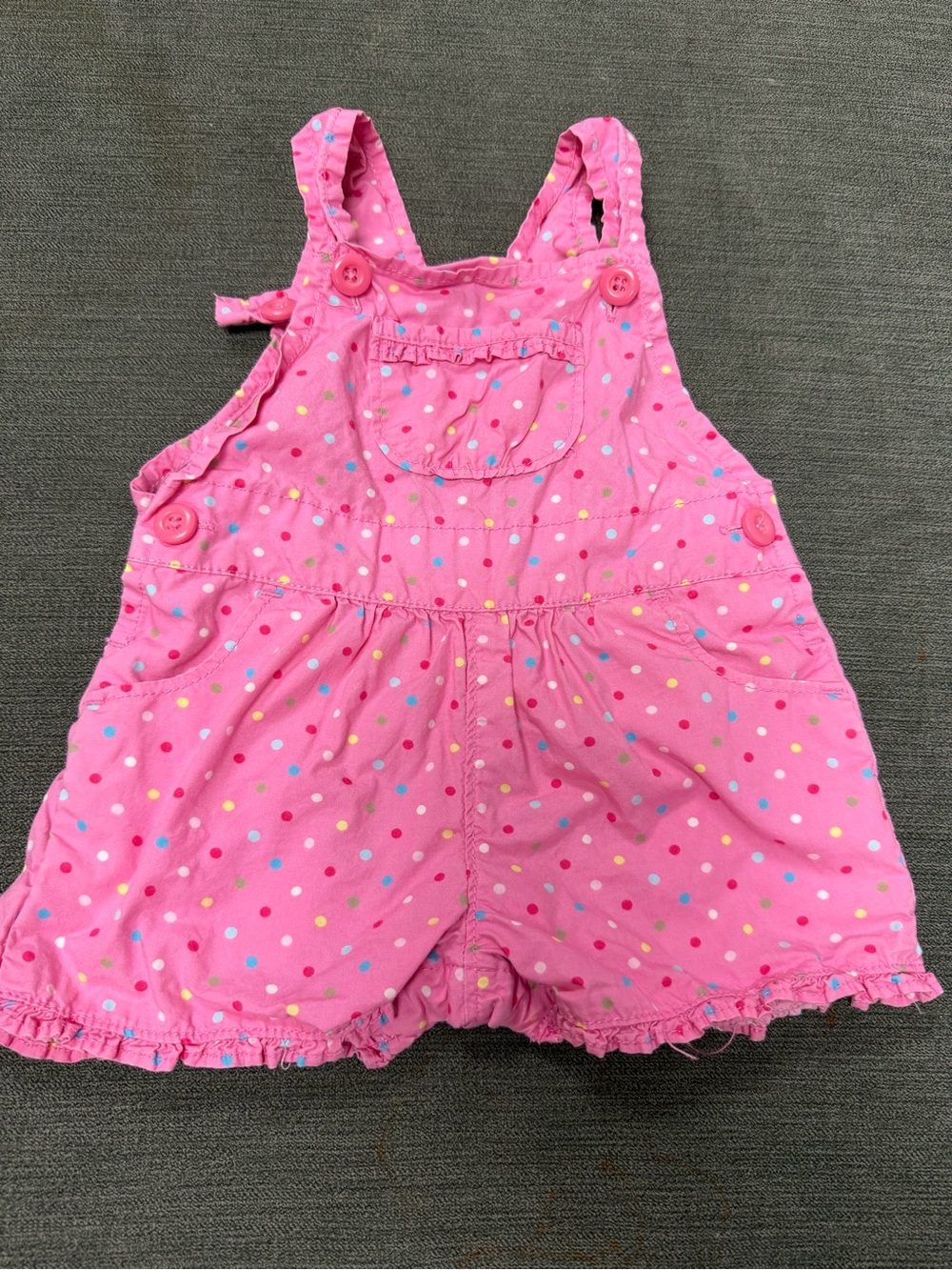 Vintage OshKosh B’gosh Vestbak Pink Polka Dot Bubble Romper